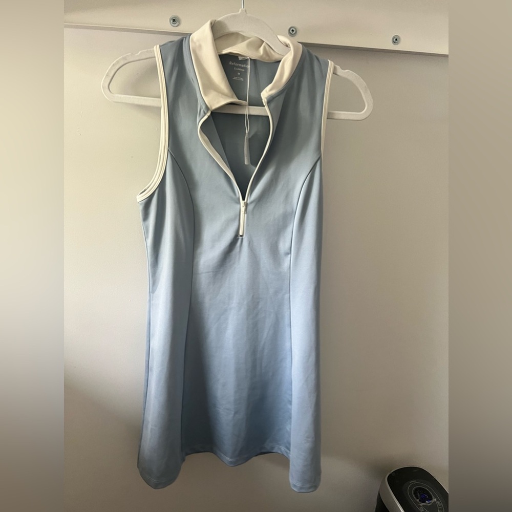 Reformation Leslie ecomove zip front active dress